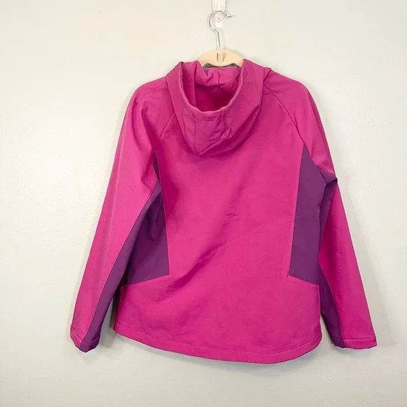 ASICS Womens Pink Winter Soft Shell Full Zip Long Sleeve Hooded Jacket Large NWT